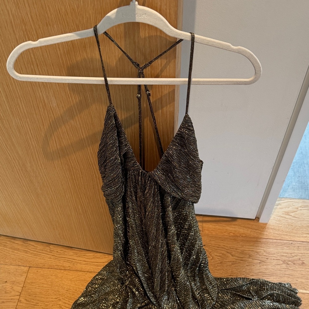 A.L.C. Black and Silver Backless Dress